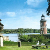 Moritzburg mit Blick auf den Leuchtturm