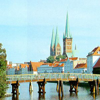 Blick auf Lübeck vom Malerwinkel aus